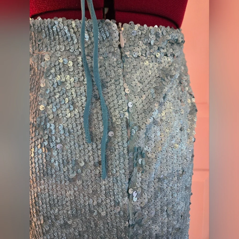 Fashion Nova Eyes For You Sequin Maxi Dress High Thigh Split Medium - Picture 6 of 13